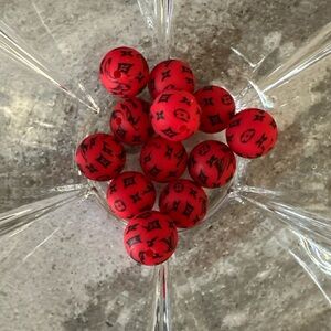 Silicone Red 15mm Beads